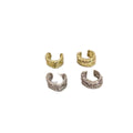 Sparkling Zircon Triple Layer Cross C-Shaped Clip-on Earrings Minimalist Fashion Ear Cuffs view 5