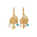 Alloy Crystal Conch Starfish Pearl Drop Earrings Ocean Vacation Style Ear Cuff Jewelry view 5