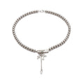 Old Money Faux Pearl Necklace With Sparkling Zircon Geometric Starburst Pendant French Style view 5