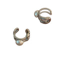 Korean Style Double Layer Hollow Round Faux Pearl Clip-on Earrings For Women No Piercing Ear Cuff view 5