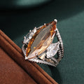 Marquise Eye Statement Party Ring For Women Wax Set Magazine Style High End Jewelry view 2