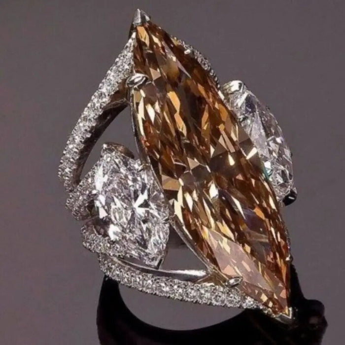 Marquise Eye Statement Party Ring For Women Wax Set Magazine Style High End Jewelry