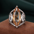 Marquise Eye Statement Party Ring For Women Wax Set Magazine Style High End Jewelry view 5