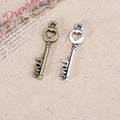 Vintage Metal Love Key Pendant in Multiple Finish Options for Jewelry Making view 1