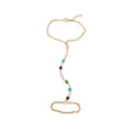 Light Luxury Copper Zircon Circle Bangle Ring Bracelet Geometric Hand Chain For Women view 5
