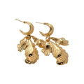 European Style Metal Leaf Stud Earrings With Silver Pins, Minimalist Statement Jewelry For Women view 5