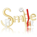 Alloy Enamel Letter Tooth Brooch Pin For Collars And Jackets view 4