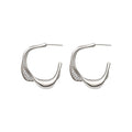 Irregular Geometric U Shaped Copper Hoop Earrings Minimalist Light Luxury European Style view 5