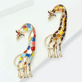 Alloy Enamel Giraffe Brooch Creative Animal Lapel Pin For Apparel view 3