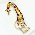 Alloy Enamel Giraffe Brooch Creative Animal Lapel Pin For Apparel view 4