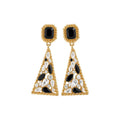 Vintage Alloy Rhinestone Geometric Triangle Teardrop Stud Earrings For Women Light Luxury Design view 5