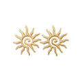 European American Alloy Sun Hollow Geometric Stud Earrings, Niche Statement Versatile Jewelry view 5