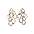 Alloy Teardrop Stud Earrings With Silver Posts, Sparkling Rhinestone Twisted Hollow Luxury Style view 5