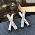 Minimalist Cross X Line Stud Earrings, Geometric Elegant Classic Jewelry Accessories view 2