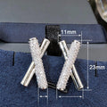Minimalist Cross X Line Stud Earrings, Geometric Elegant Classic Jewelry Accessories view 4