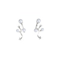 Elegant Korean Starry Zircon And Faux Pearl Stud Cuff Lightweight Luxury Niche Design Women's Earrings view 5