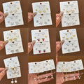 Sterling Silver Needle Gold Plated Stud Earring Set With Heart Tassel Pearl Earrings view 2