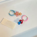 Cute Red Polka Dot Mushroom Acrylic Pendant Hoop Earrings Fun Creative Dopamine Style Earrings view 3