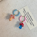 Cute Red Polka Dot Mushroom Acrylic Pendant Hoop Earrings Fun Creative Dopamine Style Earrings view 2