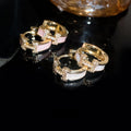 Light Luxury Copper Zircon Enamel Round Hoop Earrings For Women Sweet Minimalist Ear Jewelry view 4