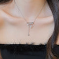 2026 French Light Luxury Faux Pearl Zircon Star Brooch Cross Geometric Choker Necklace view 3