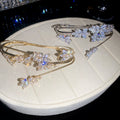 Light Luxury Copper Bangle With Sparkling Zircon Flower And Wheat Ear Design For Women view 2