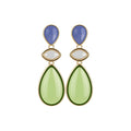 French Vintage Resin Teardrop Drop Earrings With Silver Pin Studs Unique Designer Jewelry view 5