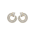2026 New Light Luxury Copper Zircon Round Stud Earrings For Women Simple Modern Geometric Jewelry view 5