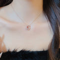 Light Luxury Copper Zircon Swan Pendant Necklace Sweet Sparkling Geometric Collarbone Chain view 4