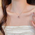 Light Luxury Copper Zircon Swan Pendant Necklace Sweet Sparkling Geometric Collarbone Chain view 2