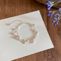 Light Luxury Multi Layer Faux Pearl Beaded Bracelet With Round Geometric Princess Style For Women view 4