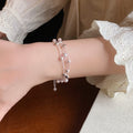 Light Luxury Multi Layer Faux Pearl Beaded Bracelet With Round Geometric Princess Style For Women view 3