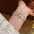 Light Luxury Multi Layer Faux Pearl Beaded Bracelet With Round Geometric Princess Style For Women view 1