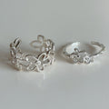 Sparkling Zircon Hollow Flower Open Ring With Luxury Design For Women view 2