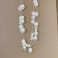 Old Money Style Faux Pearl Beaded Geometric Round Sweater Necklace For Women view 4