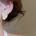 18K Gold Plated Resin Zircon Butterfly Stud Earrings With Silver Pins Sweet Elegant Style view 3