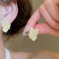 18K Gold Plated Resin Zircon Butterfly Stud Earrings With Silver Pins Sweet Elegant Style view 1