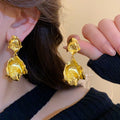 Alloy Irregular Geometric Tassel Drop Earrings With Silver Pins Fashion Statement Jewelry view 2