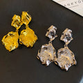 Alloy Irregular Geometric Tassel Drop Earrings With Silver Pins Fashion Statement Jewelry view 1
