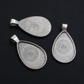 20x30mm Teardrop Alloy Pendant Bezel Tray For Glass Cabochon DIY Jewelry Setting Accessory view 3