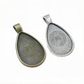 20x30mm Teardrop Alloy Pendant Bezel Tray For Glass Cabochon DIY Jewelry Setting Accessory view 4