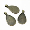 20x30mm Teardrop Alloy Pendant Bezel Tray For Glass Cabochon DIY Jewelry Setting Accessory view 2