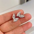 Marquise Zircon Leaf Stud Earrings For Women, Korean Commuter Versatile Fashion Jewelry view 2