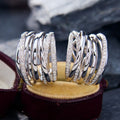 European American Multi Layer Cross Line Stud Earrings, Fashion Commuter Ear Cuff Jewelry view 1