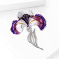 Alloy Enamel Butterfly Flower Brooch Elegant Lapel Pin For Women view 3