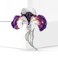 Alloy Enamel Butterfly Flower Brooch Elegant Lapel Pin For Women view 2