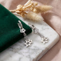 Cute Silver Alloy Cat Face And Star Tassel Chain Hoop Drop Pendant Ear Cuff Stud Earrings view 3