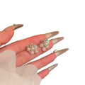 Summer Dopamine Faux Pearl Bow Stud Earrings For Women Sweet Grape Inspired Light Luxury OL Jewelry view 5