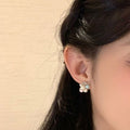 Summer Dopamine Faux Pearl Bow Stud Earrings For Women Sweet Grape Inspired Light Luxury OL Jewelry view 2