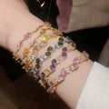 Light Luxury Copper Zircon Geometric Circle Bangle French Vintage Court Style Bracelet view 4
